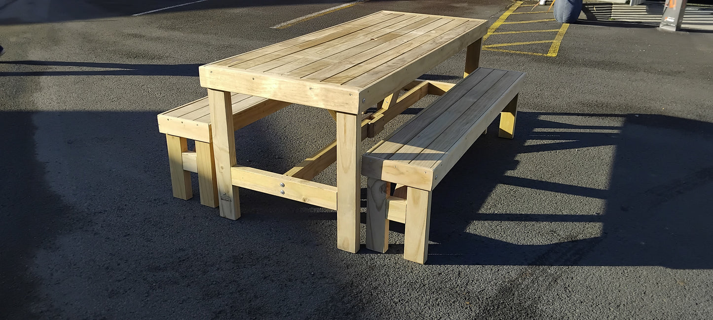 Outdoor Table + Benches Set - Stronghold Outdoor Furniture & Buildings