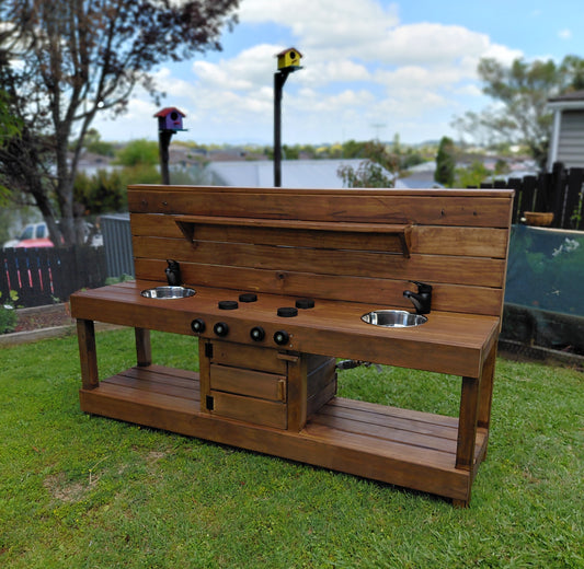 Timber Mud Kitchen NZ | Outdoor Children’s Play Kitchen - Stronghold Outdoor Furniture & Buildings