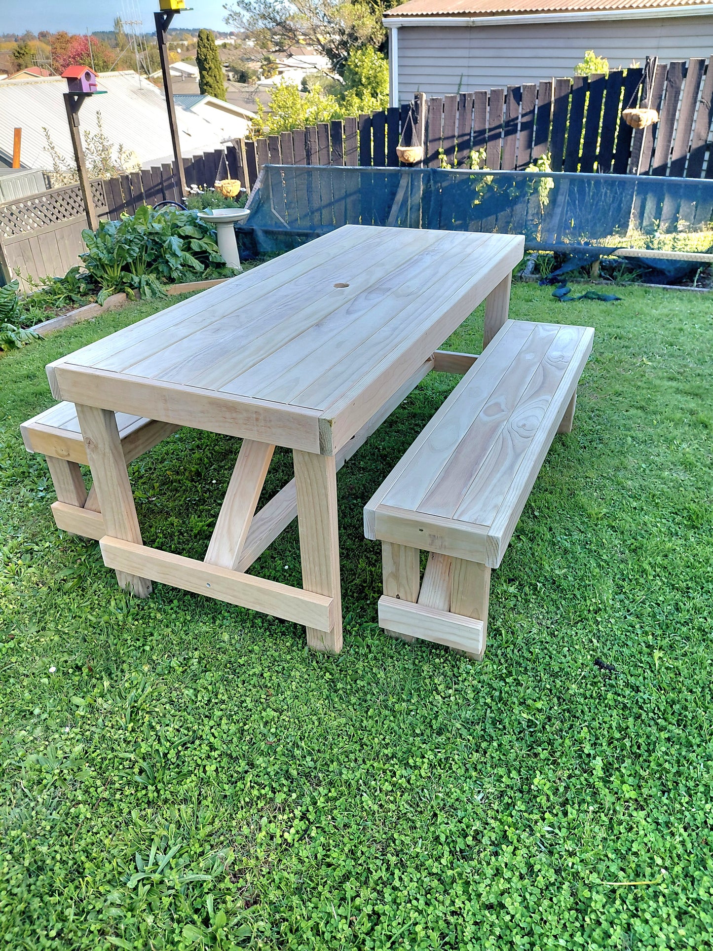 1800mm Timber Table + Bench Set NZ | 6+ Seater Outdoor Table - Stronghold Outdoor Furniture & Buildings
