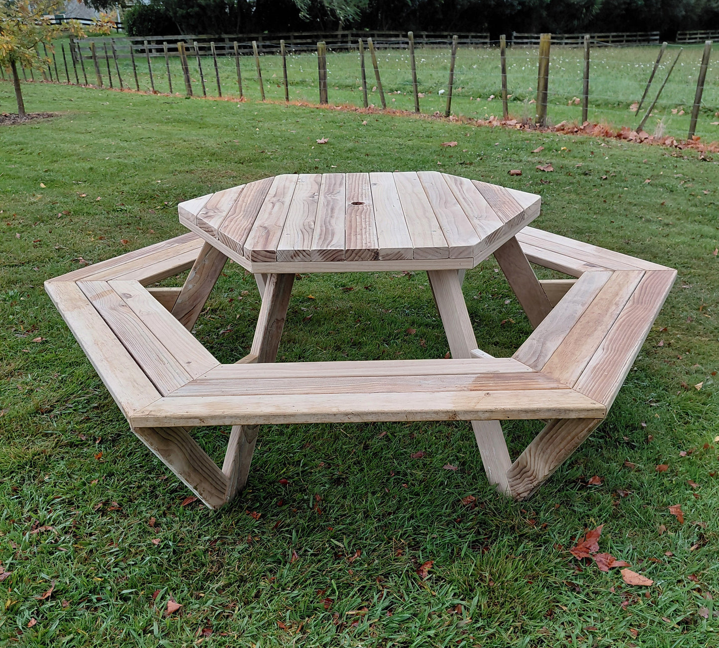 Hexagonal Timber Picnic Tables NZ | Outdoor Seating
