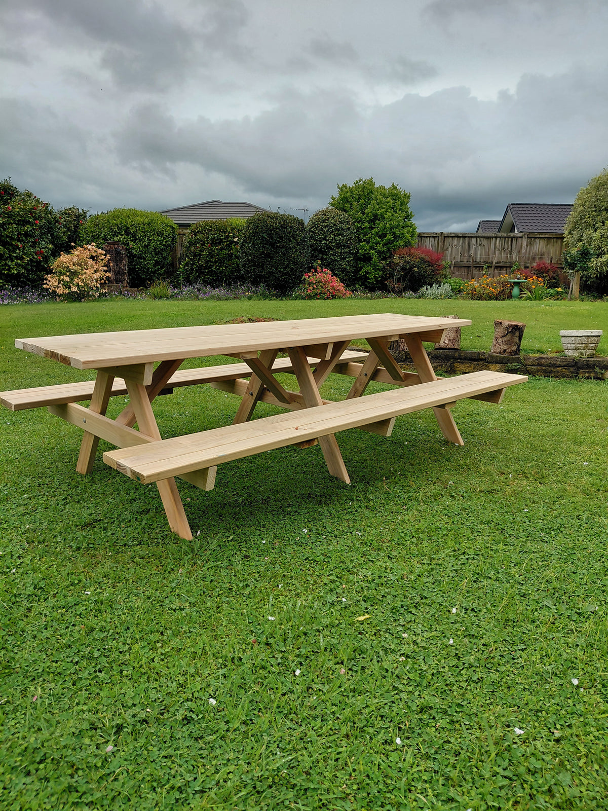 Timber BBQ Picnic Table NZ 2.4m | Handmade Outdoor Furniture - Stronghold Outdoor Furniture & Buildings