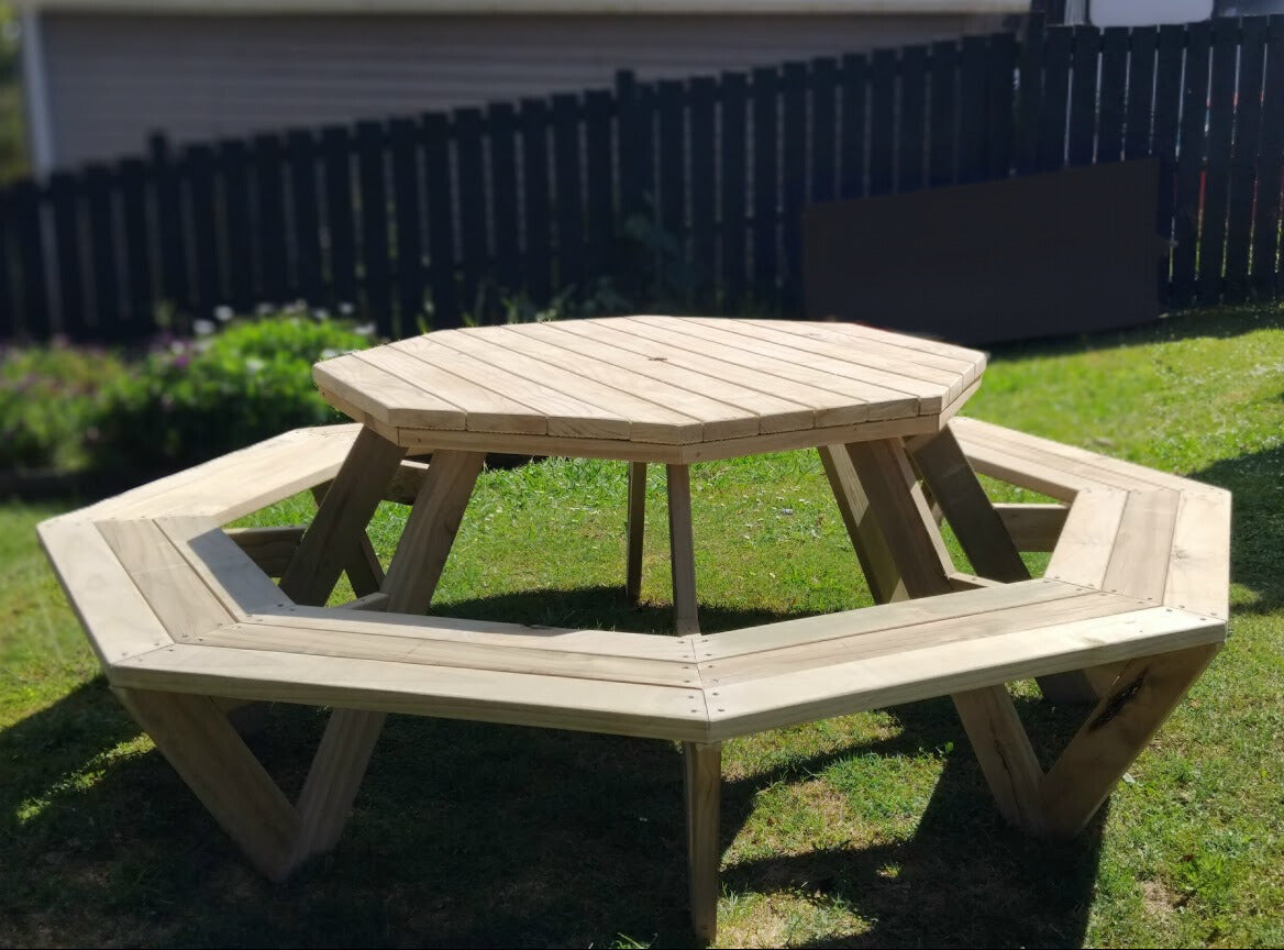 Outdoor Octagon BBQ Table - 8 Seater - Stronghold Outdoor Furniture & Buildings